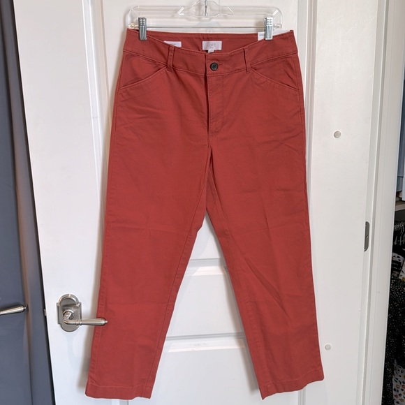 NWT ✨ LOFT - mid rise straight leg chino pant - rust - Picture 2 of 4